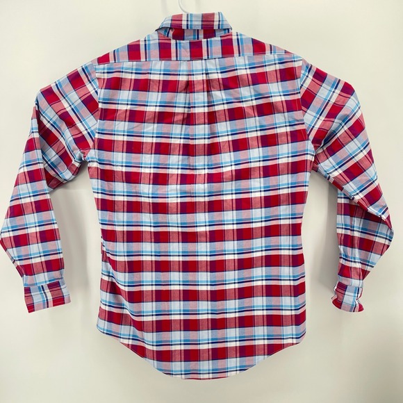 Brooks Brothers Button Down Shirt Mens M Red Plaid Supima Cotton Regent Non-Iron - Picture 6 of 9